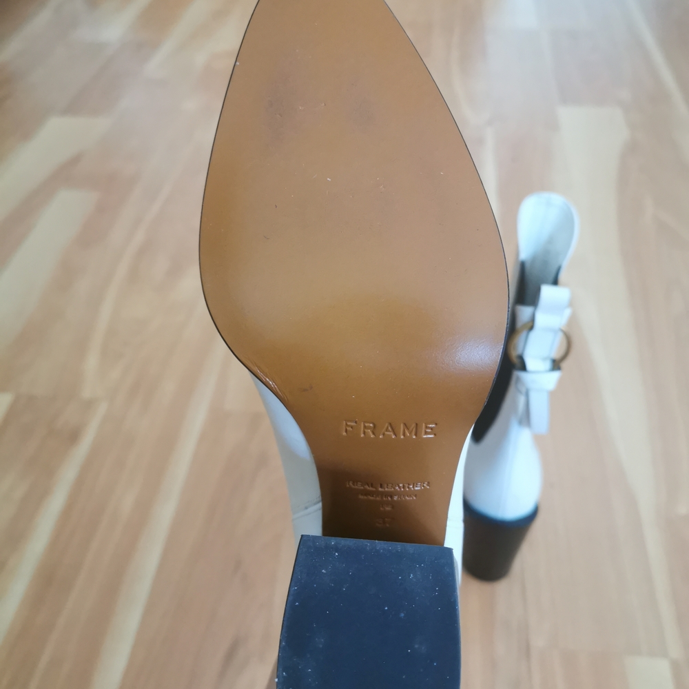 Frame White Real leather Chelsea Boot Mid Calf (Size: US 6.5/ EU 37) - Picture 3 of 3